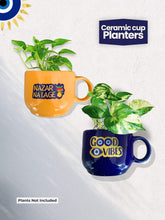 Ceramic Cup Planter (Good Vibes+Nazar Na Lage) (Set of 2)