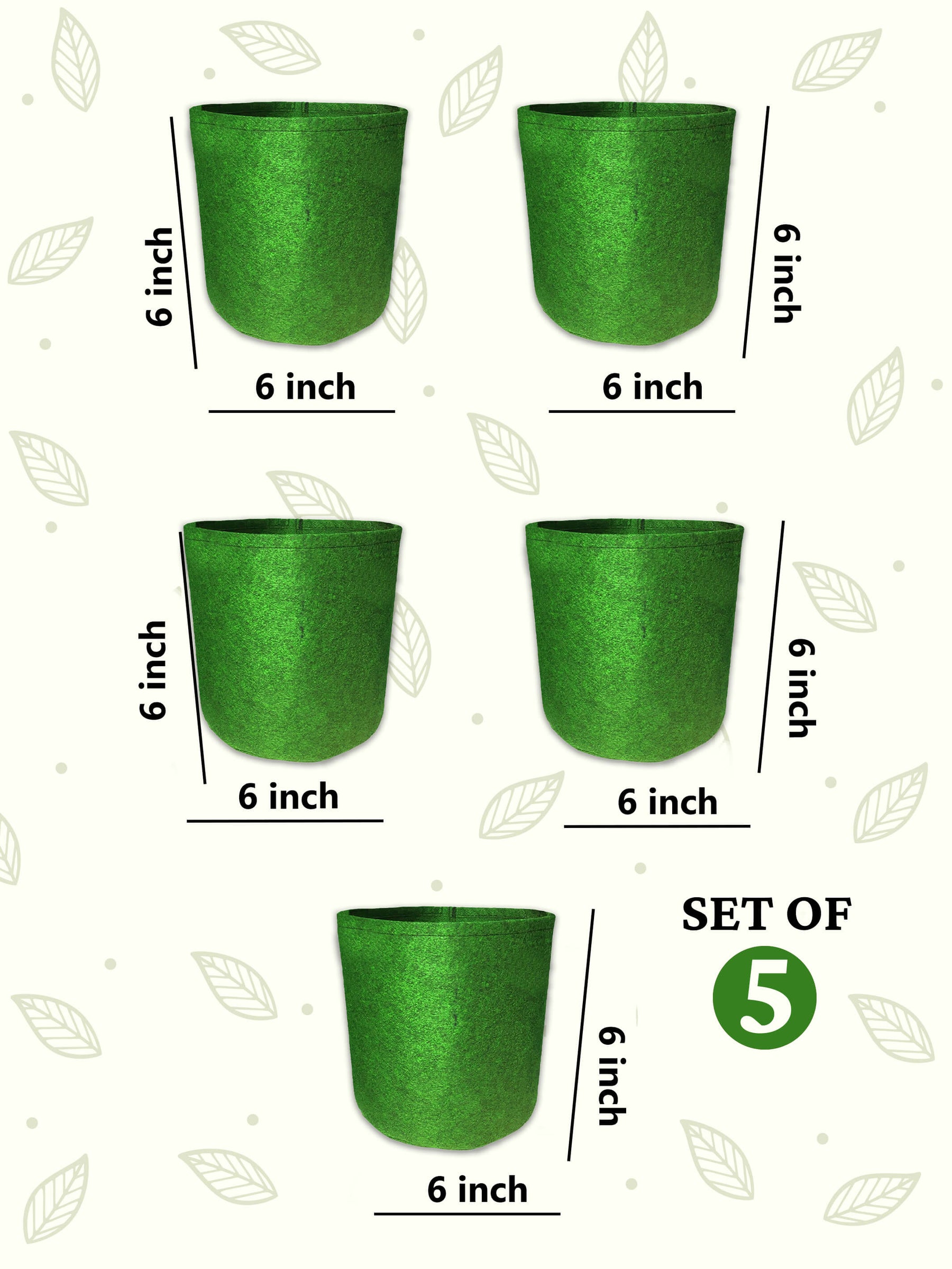 6x6 Grow Bag | Eco-Friendly Geo Fabric - (Combo of 3)