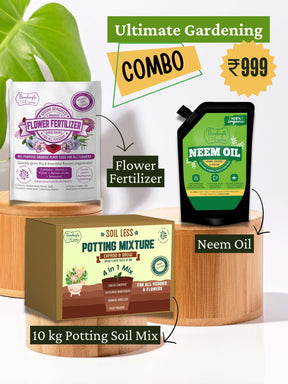Gardening Combo - Organic Soil, Fertilizer, Neem Oil